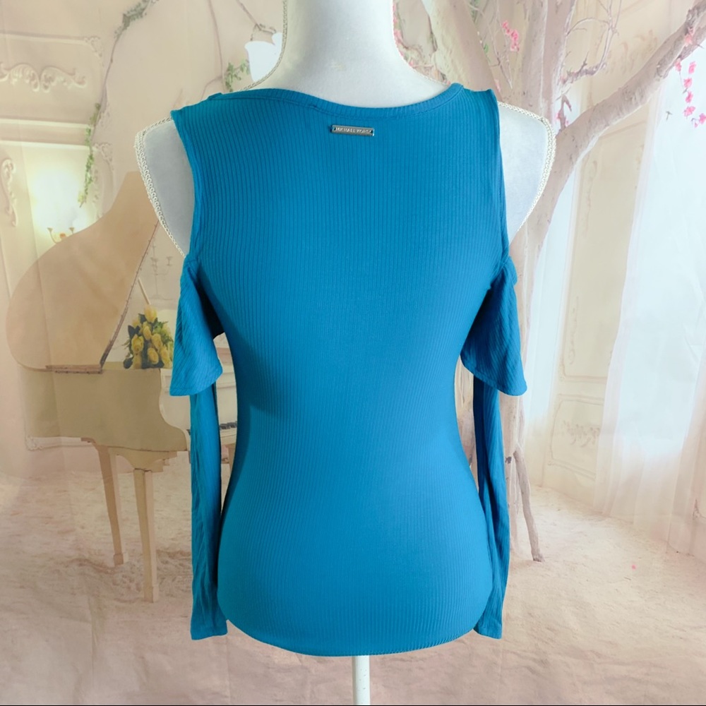 Michael Kors Ribbed Cold Shoulder Blouse - Picture 7 of 10